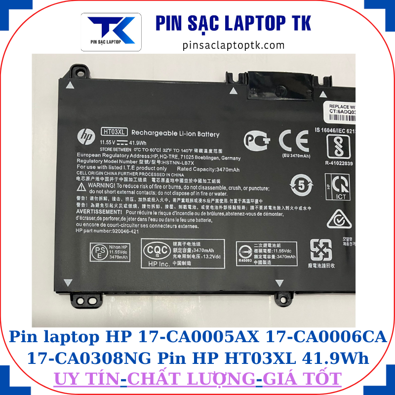 Pin HP 17-CA0005AX 17-CA0006CA 17-CA0308NG Pin HP HT03XL 41.9Wh