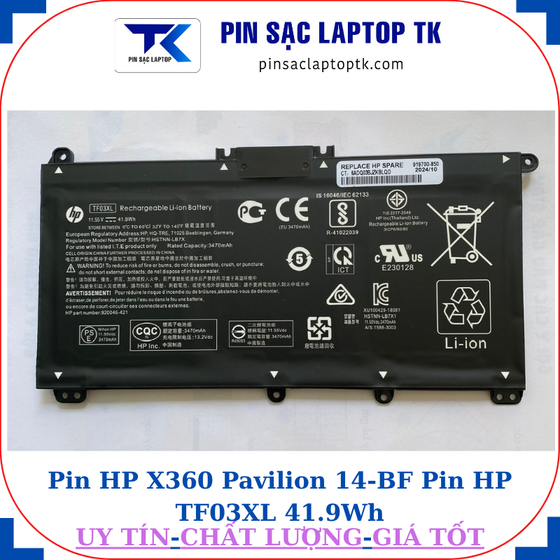 Pin HP X360 Pavilion 14-BF Pin HP TF03XL 41.9Wh