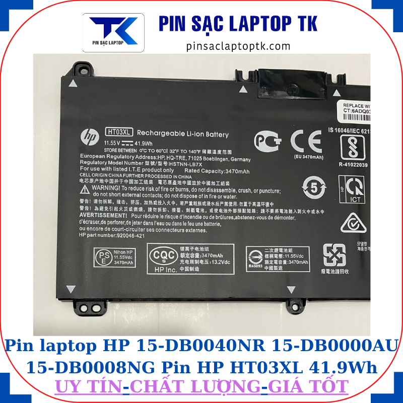 Pin HP 15-DB0040NR 15-DB0000AU 15-DB0008NG Pin HP HT03XL 41.9Wh