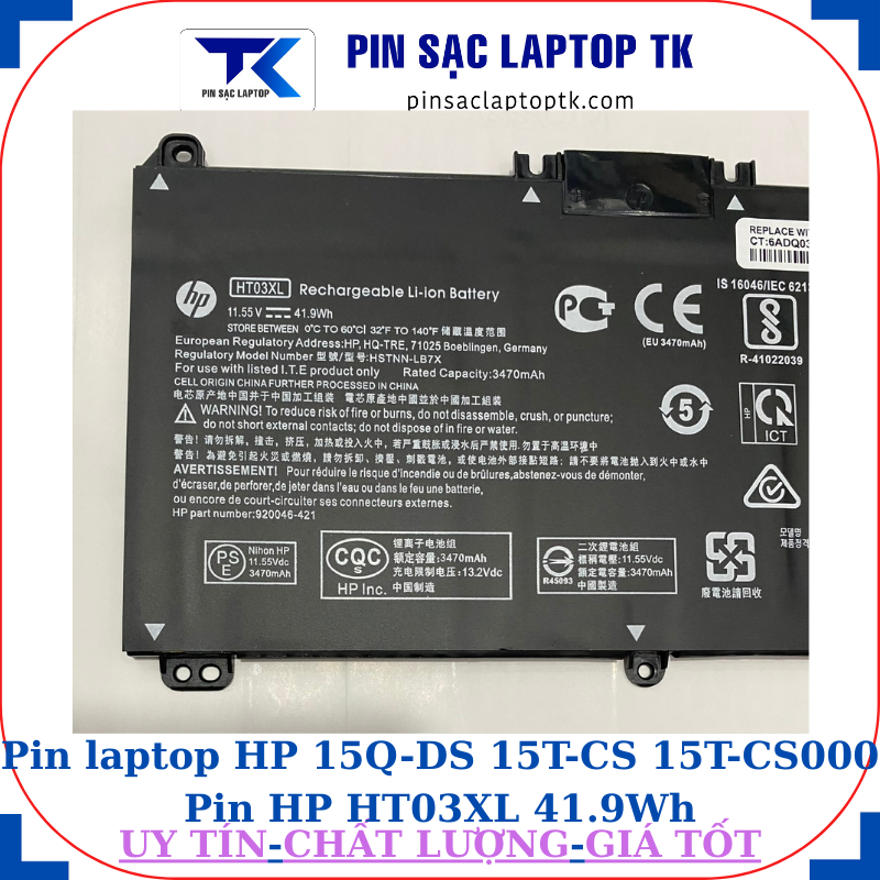 Pin HP 15Q-DS 15T-CS 15T-CS000Pin HP HT03XL 41.9Wh