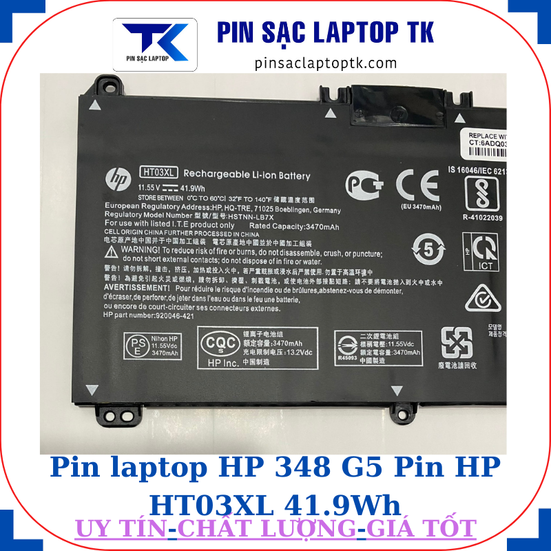Pin HP 348 G5 Pin HP HT03XL 41.9Wh