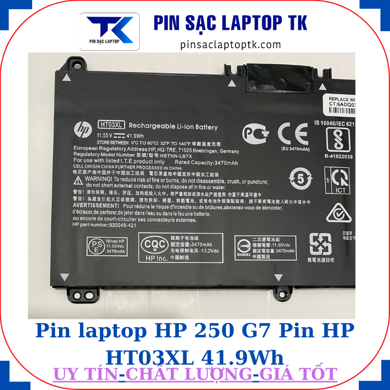 Pin HP 250 G7 Pin HP HT03XL 41.9Wh