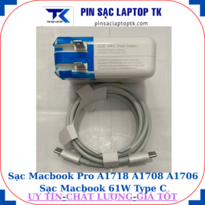 Sạc Macbook Pro A1718 A1708 A1706 A1989 Sạc Macbook 61W Type C