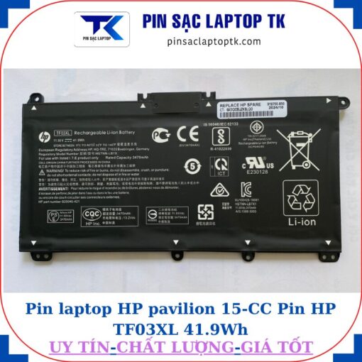 Pin laptop HP pavilion 15-CC Pin HP TF03XL 41.9Wh