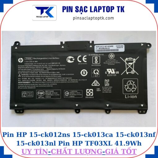 Pin HP 15-ck012ns 15-ck013ca 15-ck013nf 15-ck013nl Pin HP TF03XL 41.9Wh