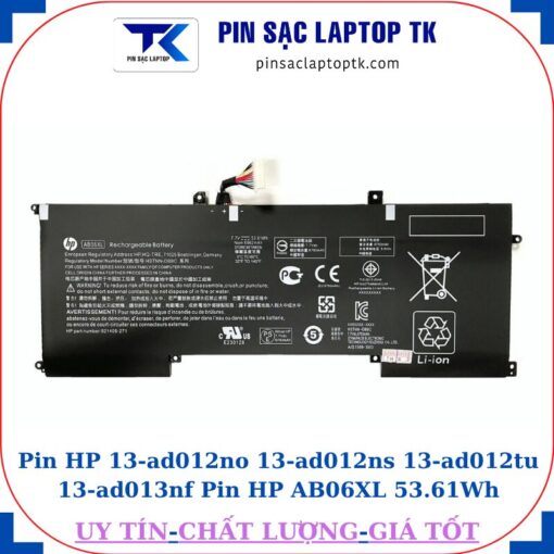 Pin HP 13-ad012no 13-ad012ns 13-ad012tu 13-ad013nf Pin HP AB06XL 53.61Wh