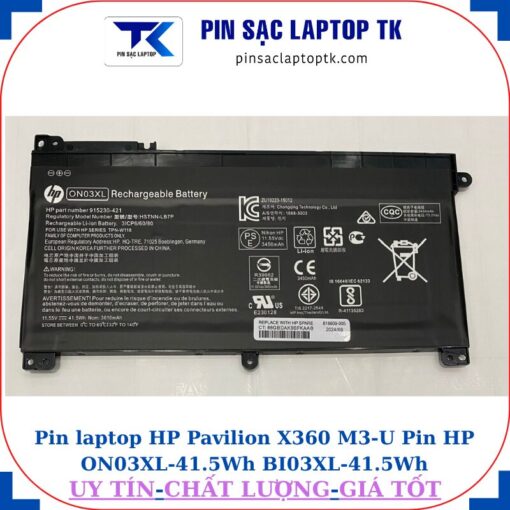 Pin laptop HP Pavilion X360 M3-U Pin HP ON03XL 41.5Wh BI03XL 41.5Wh