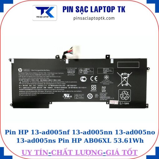 Pin HP 13-ad005nf 13-ad005nn 13-ad005no 13-ad005ns Pin HP AB06XL 53.61Wh