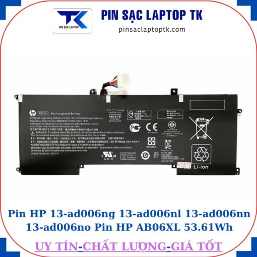 Pin HP 13-ad006ng 13-ad006nl 13-ad006nn 13-ad006no Pin HP AB06XL 53.61Wh