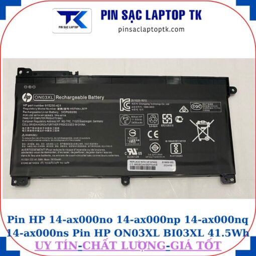 Pin HP 14-ax000no 14-ax000np 14-ax000nq 14-ax000ns Pin HP ON03XL BI03XL 41.5Wh