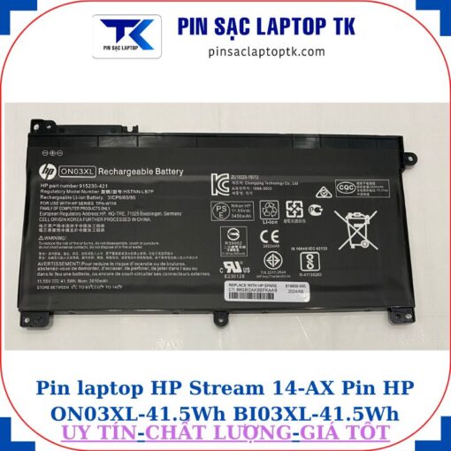 Pin laptop HP Stream 14-AX Pin HP ON03XL 41.5Wh BI03XL 41.5Wh