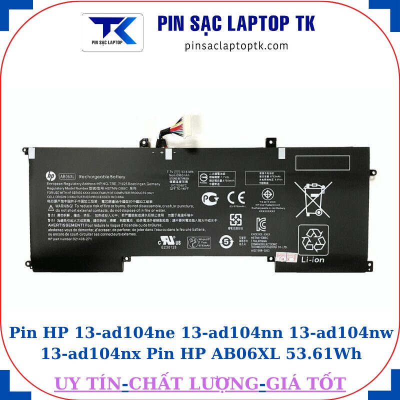 Pin HP 13-ad104ne 13-ad104nn 13-ad104nw 13-ad104nx Pin HP AB06XL 53.61Wh