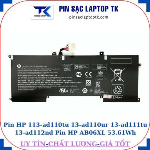 Pin HP 113-ad110tu 13-ad110ur 13-ad111tu 13-ad112nd Pin HP AB06XL 53.61Wh