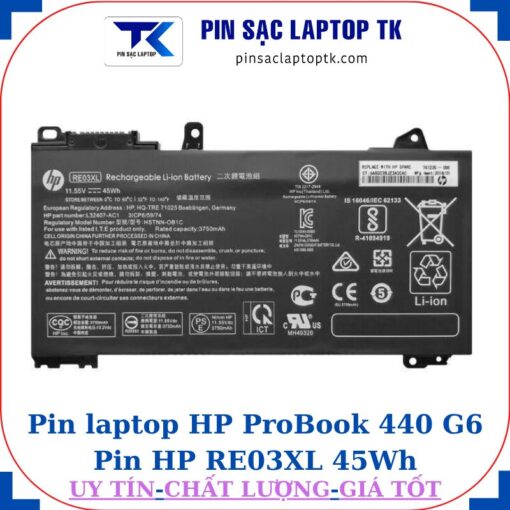 Pin laptop HP ProBook 440 G6 Pin HP RE03XL 45Wh