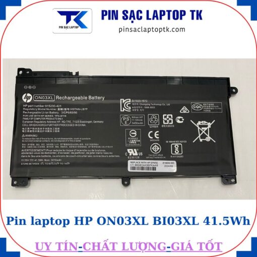 Pin laptop HP ON03XL BI03XL 41.5Wh