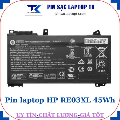 Pin laptop HP RE03XL 45Wh