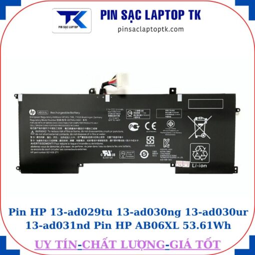 Pin HP 13-ad029tu 13-ad030ng 13-ad030ur 13-ad031nd Pin HP AB06XL 53.61Wh