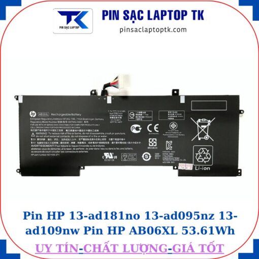 Pin HP 13-ad181no 13-ad095nz 13-ad109nw Pin HP AB06XL 53.61Wh