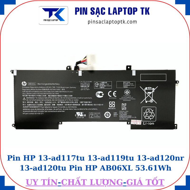 Pin HP 13-ad117tu 13-ad119tu 13-ad120nr 13-ad120tu Pin HP AB06XL 53.61Wh