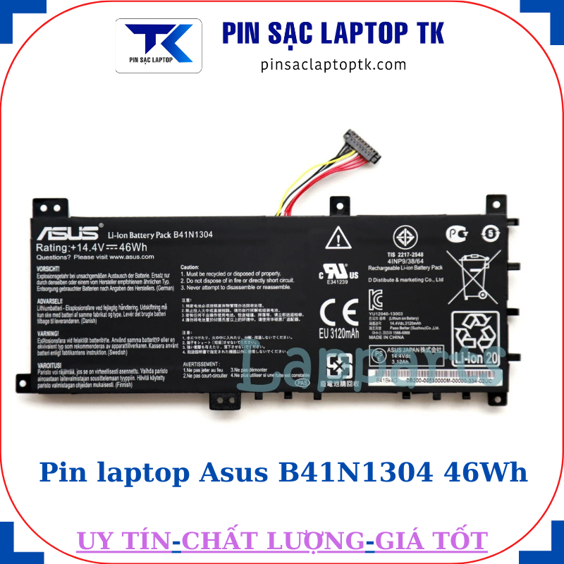 Pin laptop Asus B41N1304 46Wh
