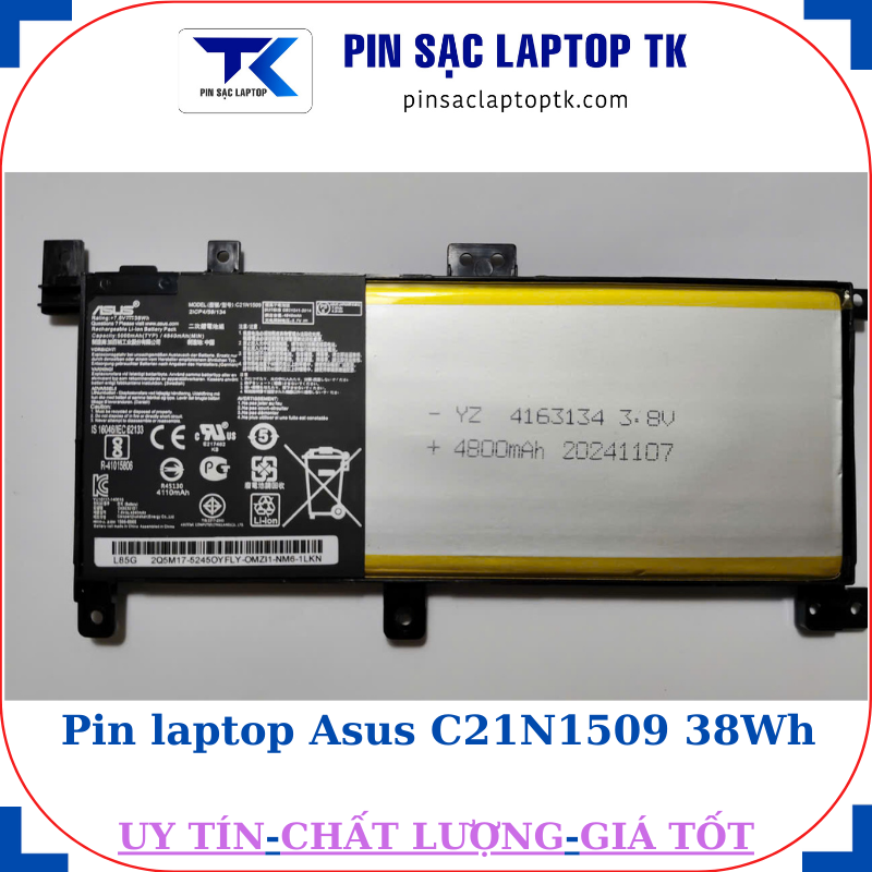 Pin laptop Asus C21N1509 38Wh