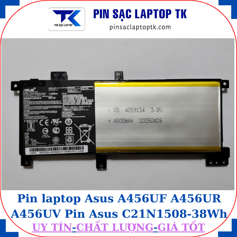 Pin laptop Asus A456UF A456UR A456UV Pin Asus C21N1508-38Wh