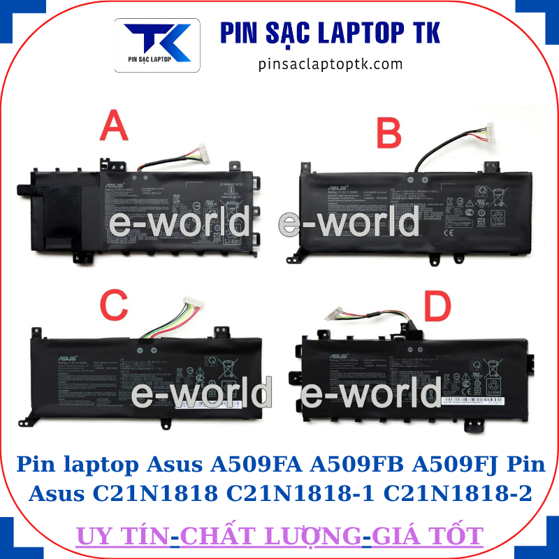 Pin laptop Asus A509FA A509FB A509FJ Pin Asus C21N1818 C21N1818-1 C21N1818-2