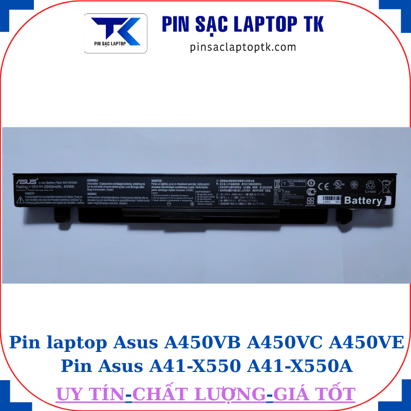 Pin laptop Asus A450VB A450VC A450VE Pin Asus A41-X550 A41-X550A