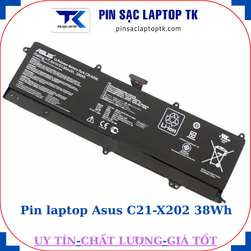 Pin laptop Asus C21-X202 38Wh