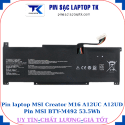 Pin laptop MSI Creator M16 A12UC A12UD Pin MSI BTY-M492 53.5Wh