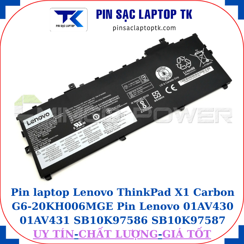 Pin laptop Lenovo ThinkPad X1 Carbon G6-20KH006MGE Pin Lenovo 01AV430 01AV431 SB10K97586 SB10K97587