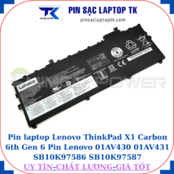 Pin laptop Lenovo ThinkPad X1 Carbon 6th Gen 6 Pin Lenovo 01AV430 01AV431 SB10K97586 SB10K97587