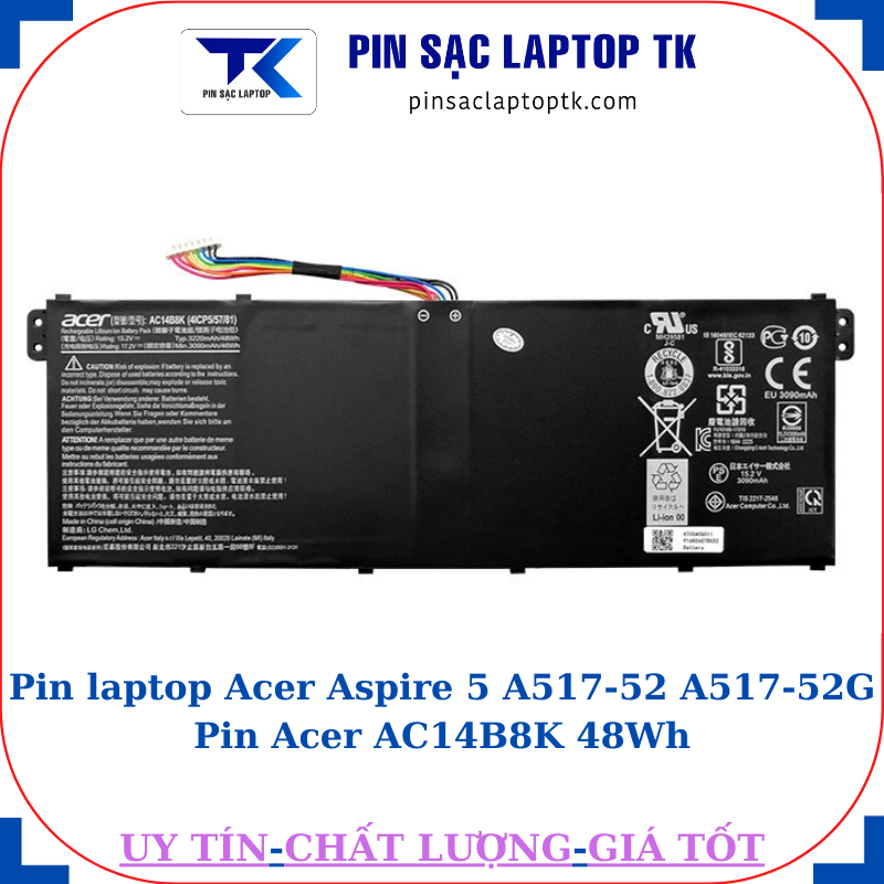 Pin laptop Acer Aspire 5 A517-52 A517-52G Pin Acer AC14B8K 48Wh
