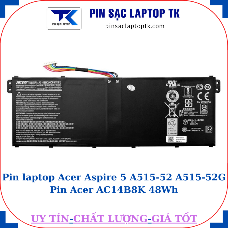 Pin laptop Acer Aspire 5 A515-52 A515-52G Pin Acer AC14B8K 48Wh